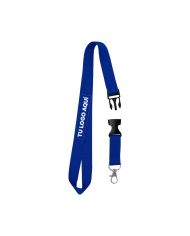 Cordon Portacredencial Y Porta Llaves Azul - personalizable con tu logo