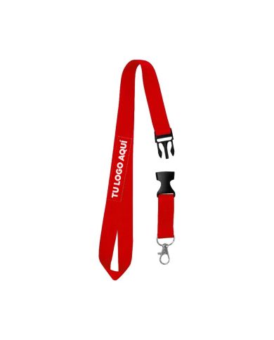Cordon Portacredencial Y Porta Llaves Rojo - personalizable con tu logo