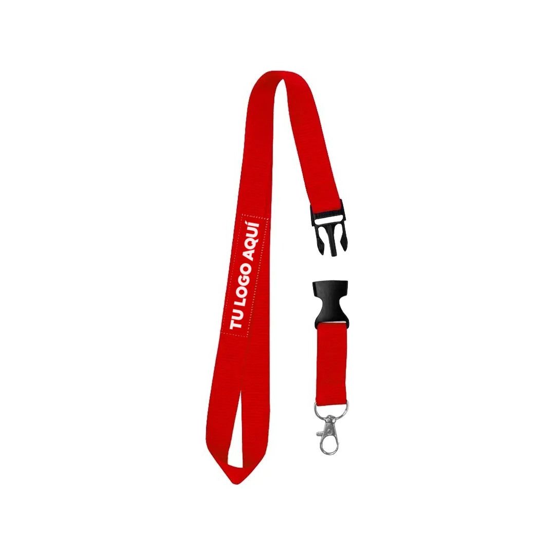 Cordon Portacredencial Y Porta Llaves Rojo - personalizable con tu logo