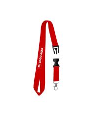 Cordon Portacredencial Y Porta Llaves Rojo - personalizable con tu logo