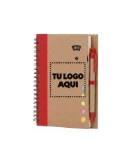 Cuaderno Ecológico Rojo Con Bolígrafo - personalizable con tu logo