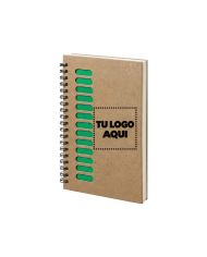 Cuaderno Ecologico Nova 18*13 Color Verde - personalizable con tu logo