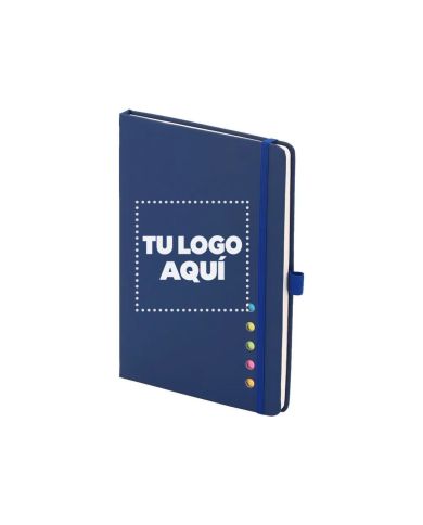 Cuaderno London Con Post It Y Notas Color Azul - personalizable con tu logo