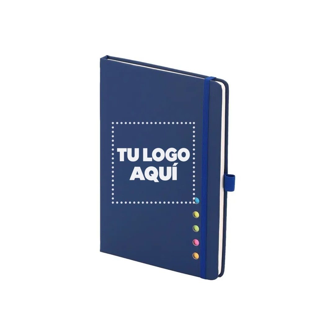 Cuaderno London Con Post It Y Notas Color Azul - personalizable con tu logo