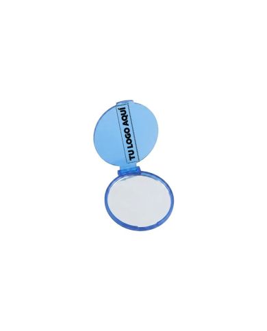 Espejo Cirkel Color Azul Traslucido - personalizable con tu logo