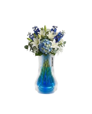 Florero Plegable Flovas Azul - personalizable con tu logo