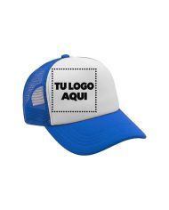Gorra Camionera Premium Azul Con Blanco - personalizable con tu logo