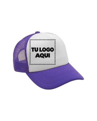 Gorra Camionera Premium Morado Con Blanco - personalizable con tu logo