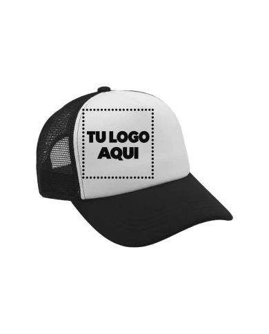 Gorra Camionera Premium Negro Con Blanco - personalizable con tu logo