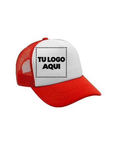 Gorra Camionera Premium Rojo Con Blanco - personalizable con tu logo
