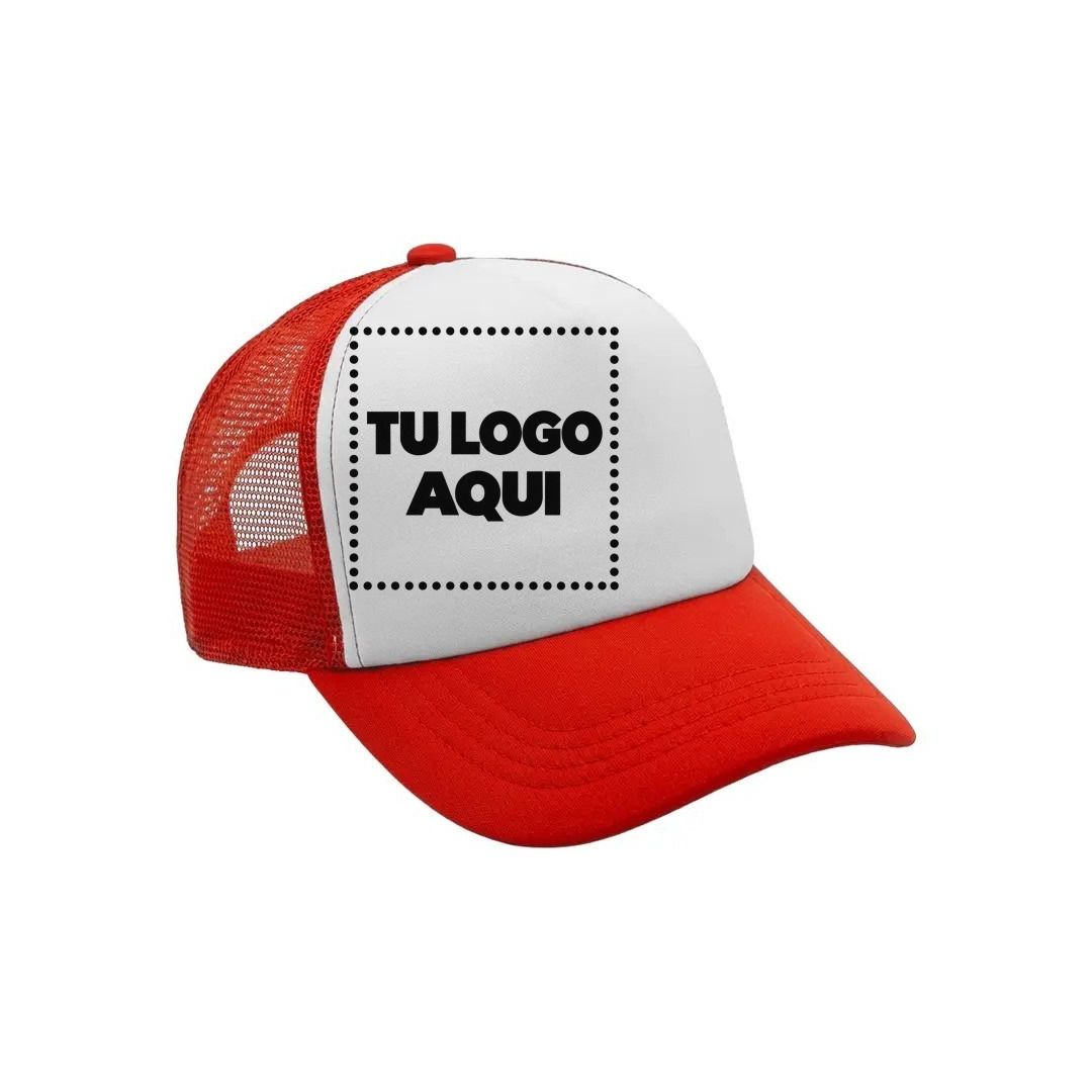 Gorra Camionera Premium Rojo Con Blanco - personalizable con tu logo