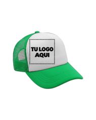 Gorra Camionera Premium Verde Con Blanco - personalizable con tu logo