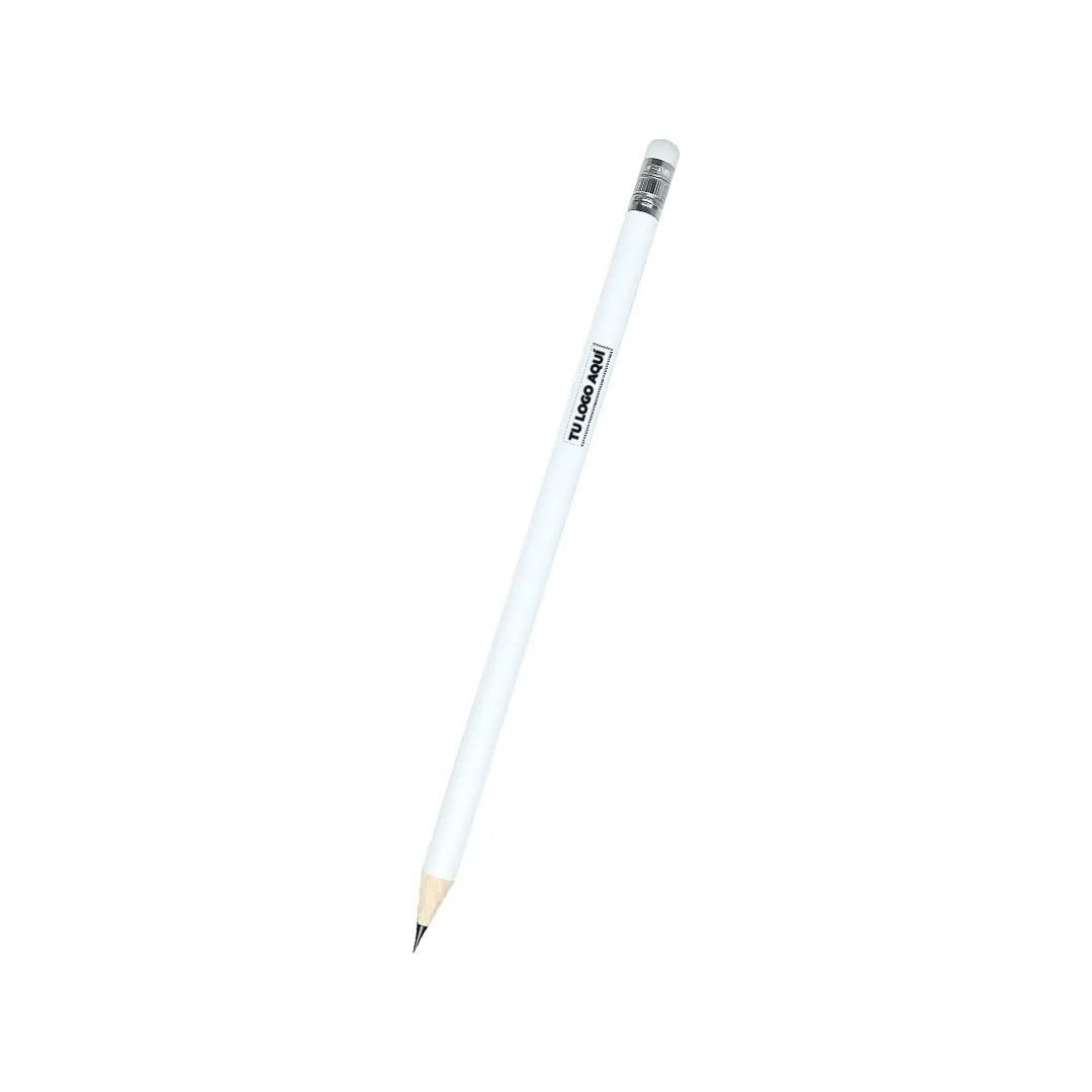 Lapiz Global Blanco Con Borrador Blanco - personalizable con tu logo