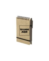 Libreta Ecologica Con Boligrafo De Fibra De Cafe - personalizable con tu logo