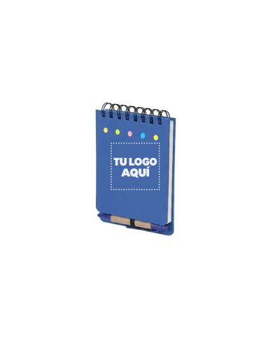 Libreta Ecologica Tap Azul Con Post Its Y Boligrafo - personalizable con tu logo