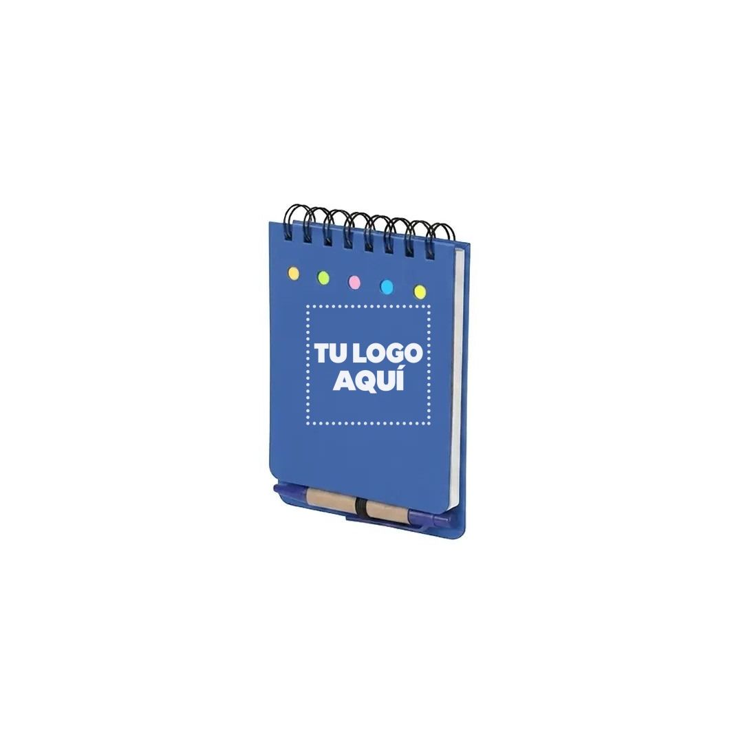 Libreta Ecologica Tap Azul Con Post Its Y Boligrafo - personalizable con tu logo