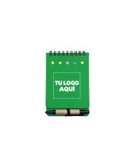 Libreta Ecologica Tap Verde Con Post Its Y Boligrafo - personalizable con tu logo