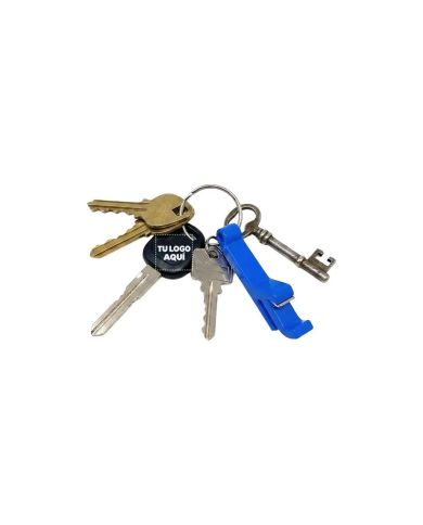 Llavero Destapador Fiesta Azul - personalizable con tu logo