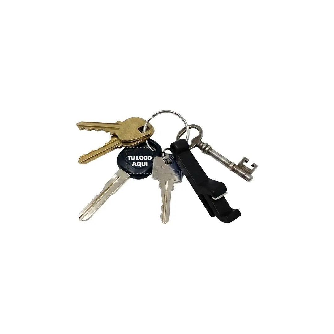 Llavero Destapador Negro - personalizable con tu logo