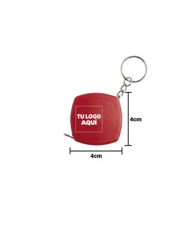 Llavero Flexometro Rino Color Rojo - personalizable con tu logo