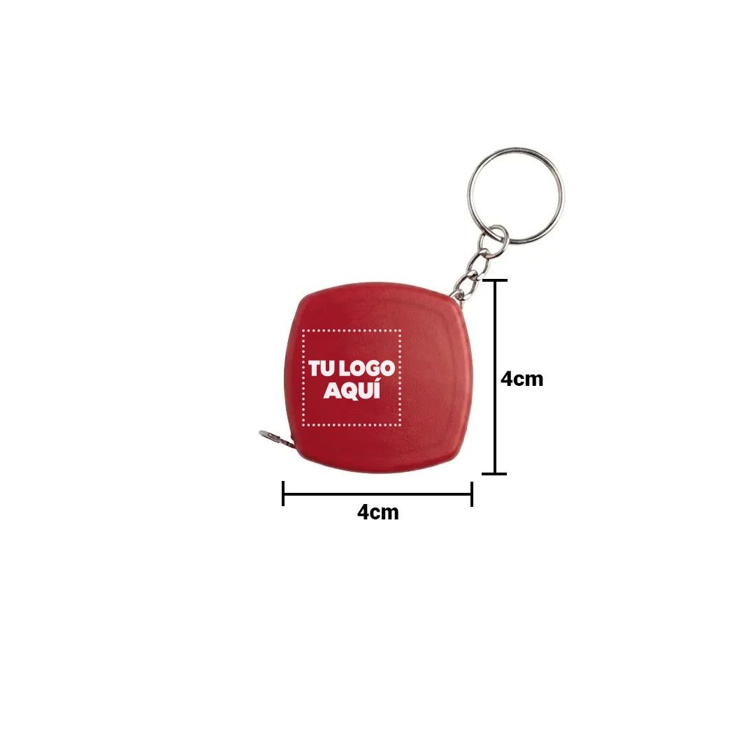 Llavero Flexómetro Color Rojo - personalizable con tu logo
