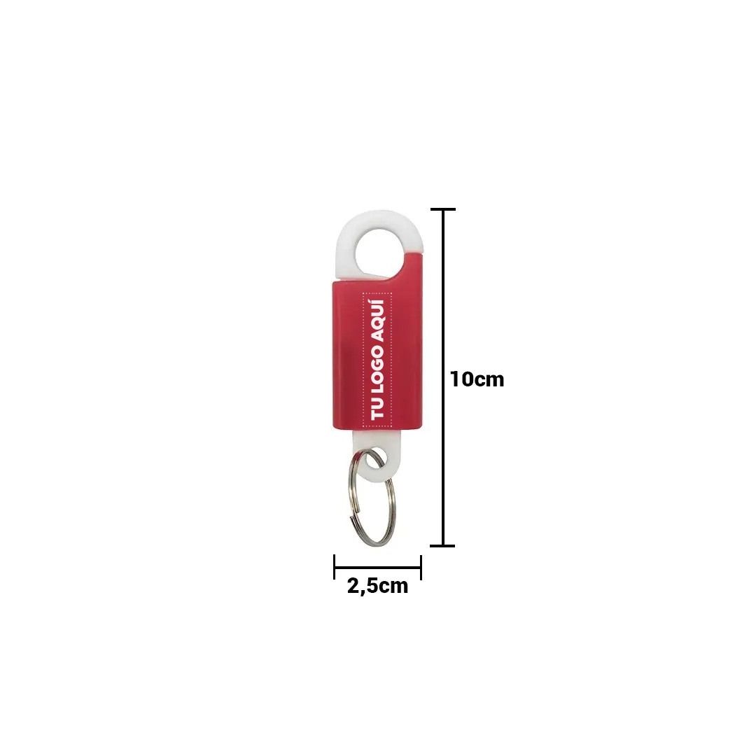 Llavero Rojo Con Blanco - personalizable con tu logo