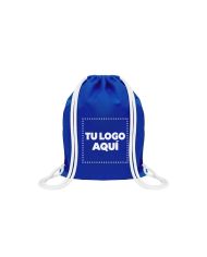 Mochila Encarrujada Cambrela Azul/Cordon Blanco 40Cmx34 - personalizable con tu logo