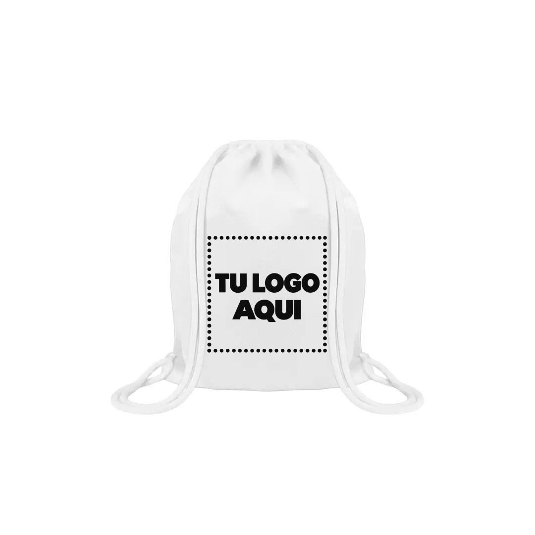 Mochila Encarrujada Cambrela Blanco/Cordon Blanco 40Cmx34 - personalizable con tu logo