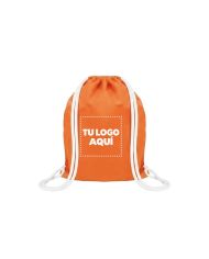 Mochila Encarrujada Cambrela Naranja/Cordon Blanco 40Cmx32 - personalizable con tu logo