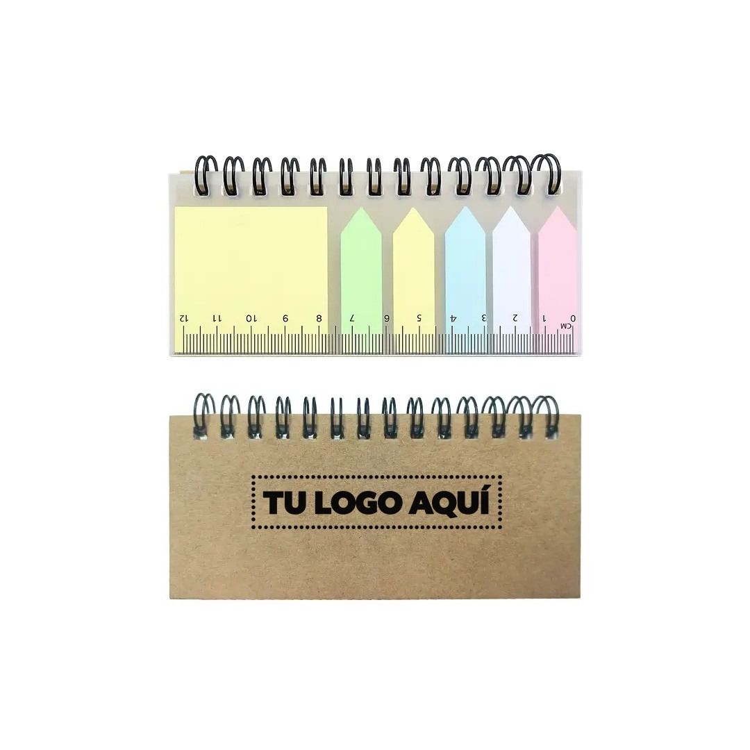 Notaxpress Con Notas Adhesivas De Colores Y Regla Incorporada - personalizable con tu logo