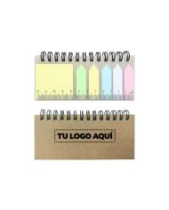 Block Con Notas Adhesivas De Colores Y Regla Incorporada - personalizable con tu logo
