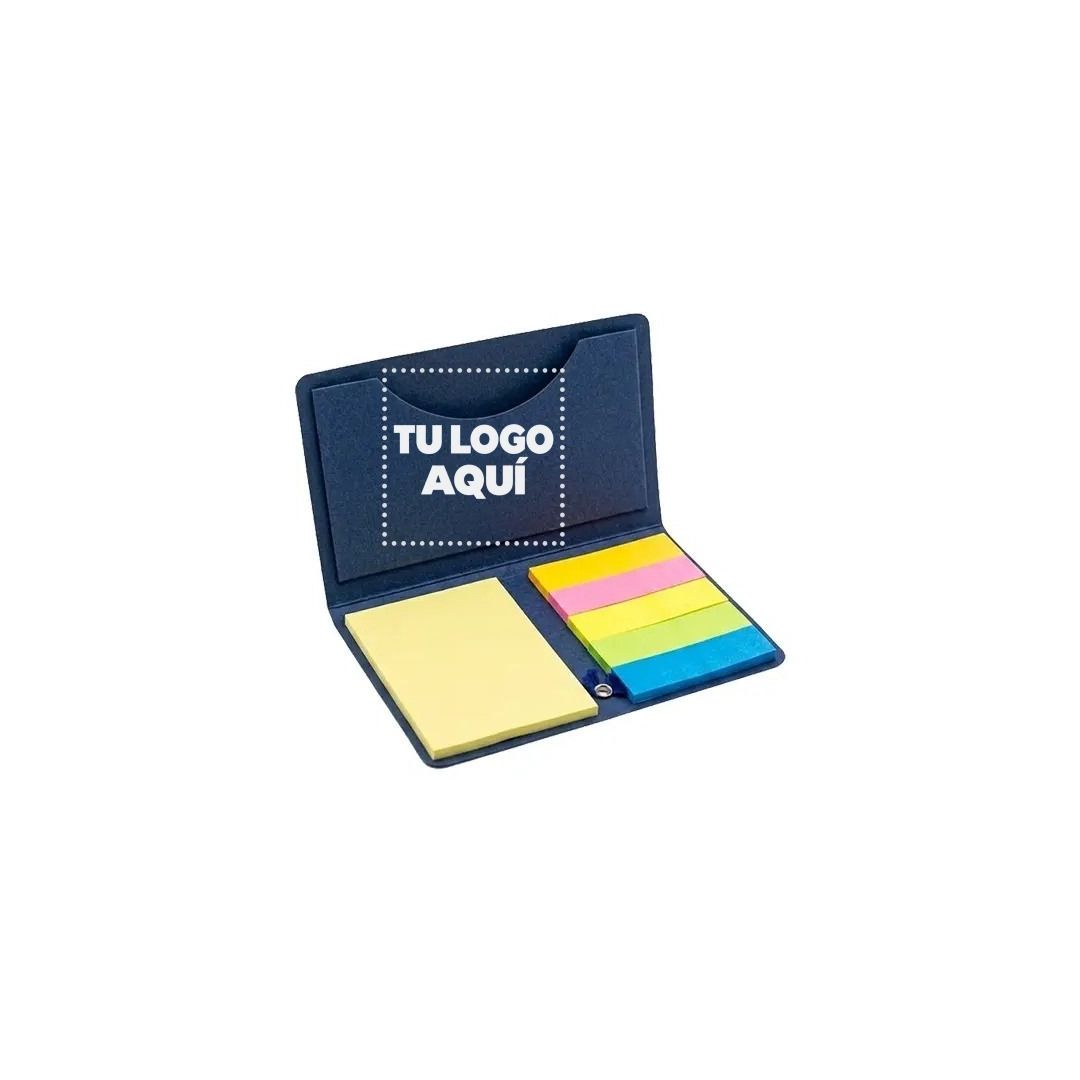 Porta Notas Con Post It Color Azul - personalizable con tu logo
