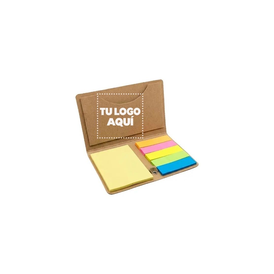 Porta Notas Con Post It Color Kraft - personalizable con tu logo