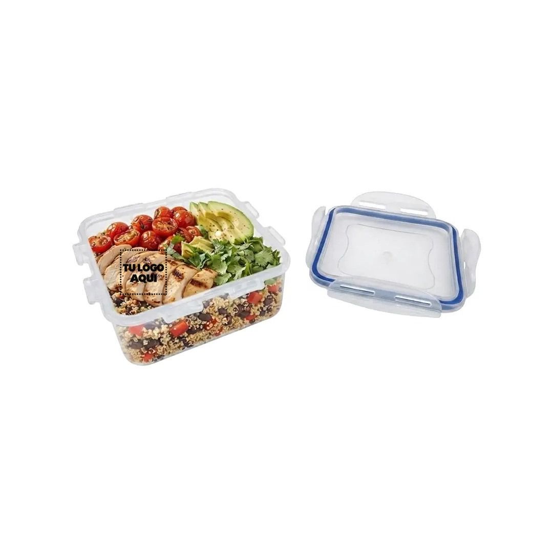 Recipiente Plastico Cuadrado Hermetico - personalizable con tu logo