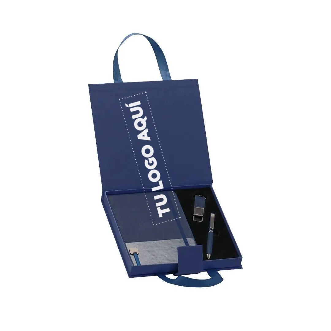 Set Ejecutivo Tipo Maletin Color Azul - personalizable con tu logo