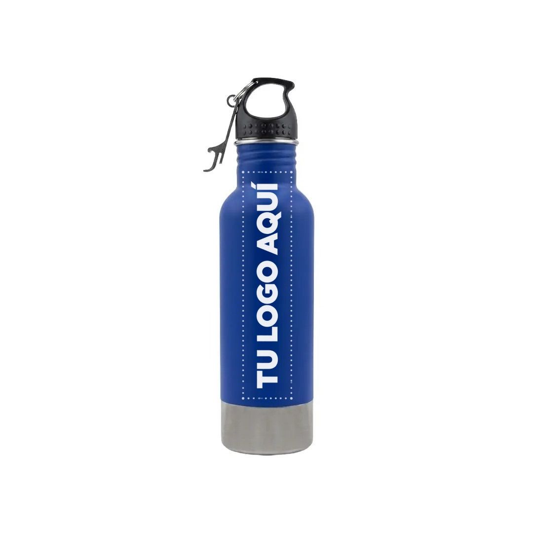 Termo Camping Azul Con Destapador De 750 Ml - personalizable con tu logo