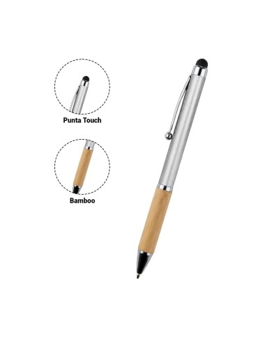 Boligrafo Bamboo Berlin Con Touch Plateada