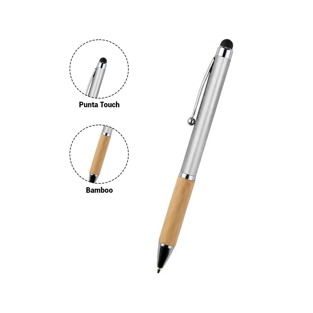 Boligrafo Bamboo Berlin Con Touch Plateada