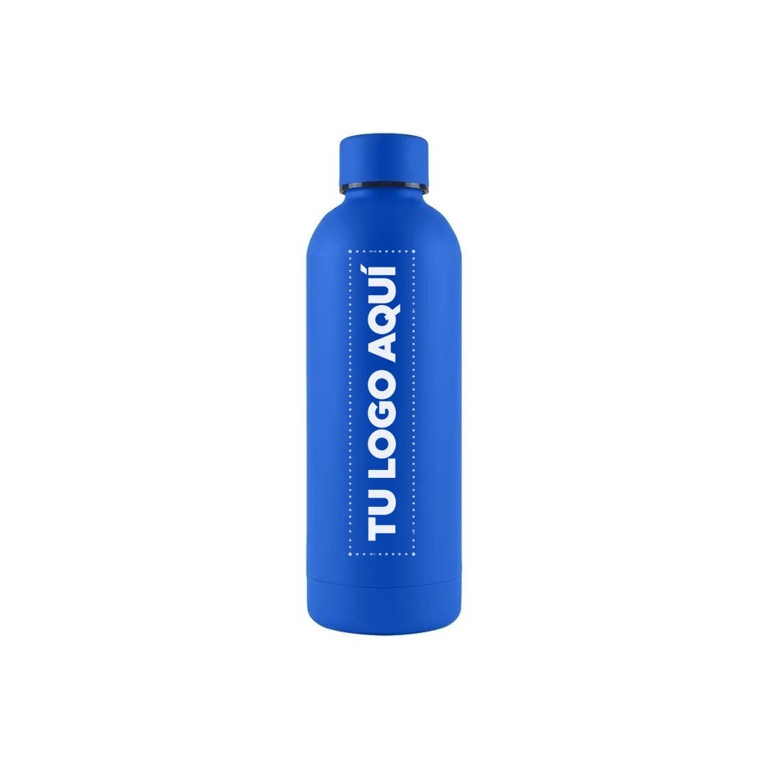 Termo Rubber De Acero Inoxidable Color Azul Electrico - personalizable con tu logo