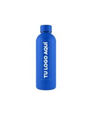 Termo Rubber De Acero Inoxidable Color Azul Electrico - personalizable con tu logo