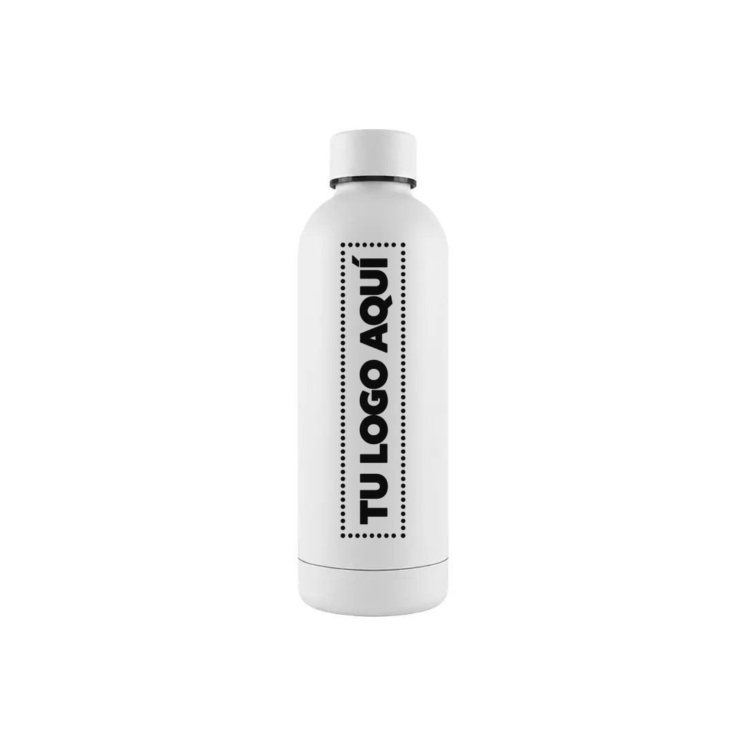 Termo Rubber De Acero Inoxidable Color Blanco - personalizable con tu logo
