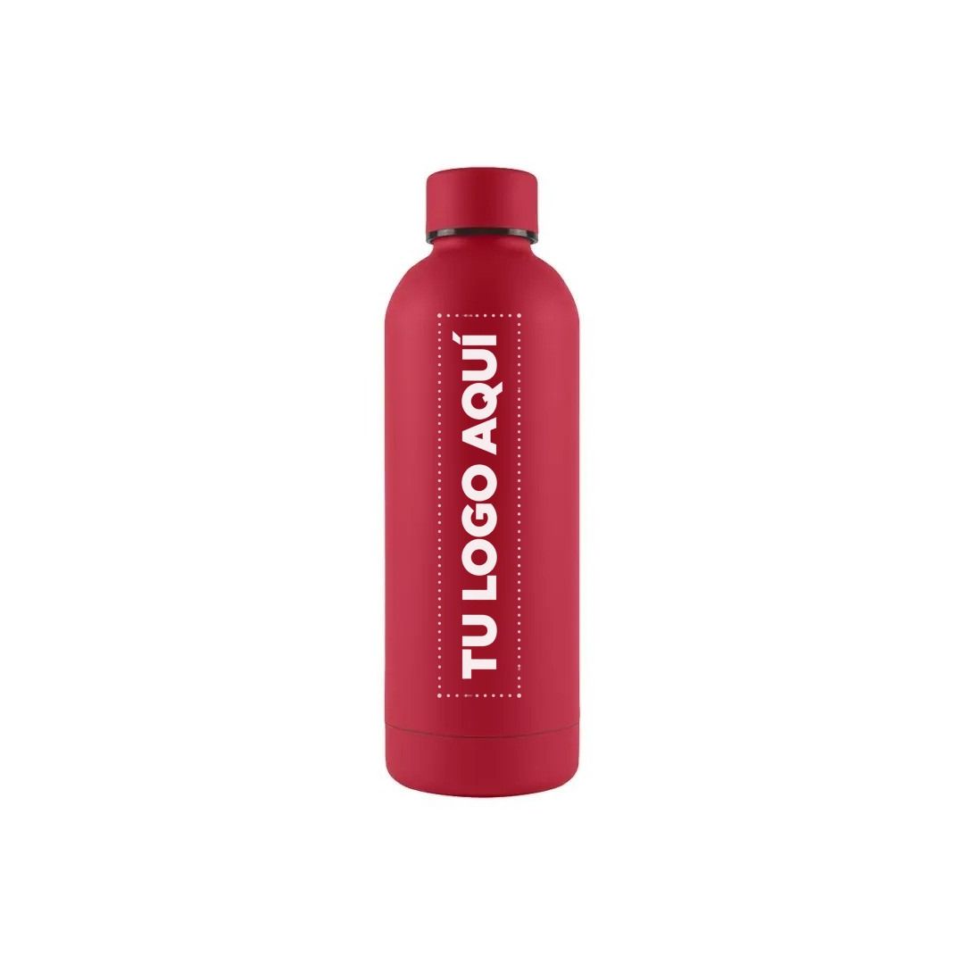 Termo Rubber De Acero Inoxidable Color Rojo - personalizable con tu logo