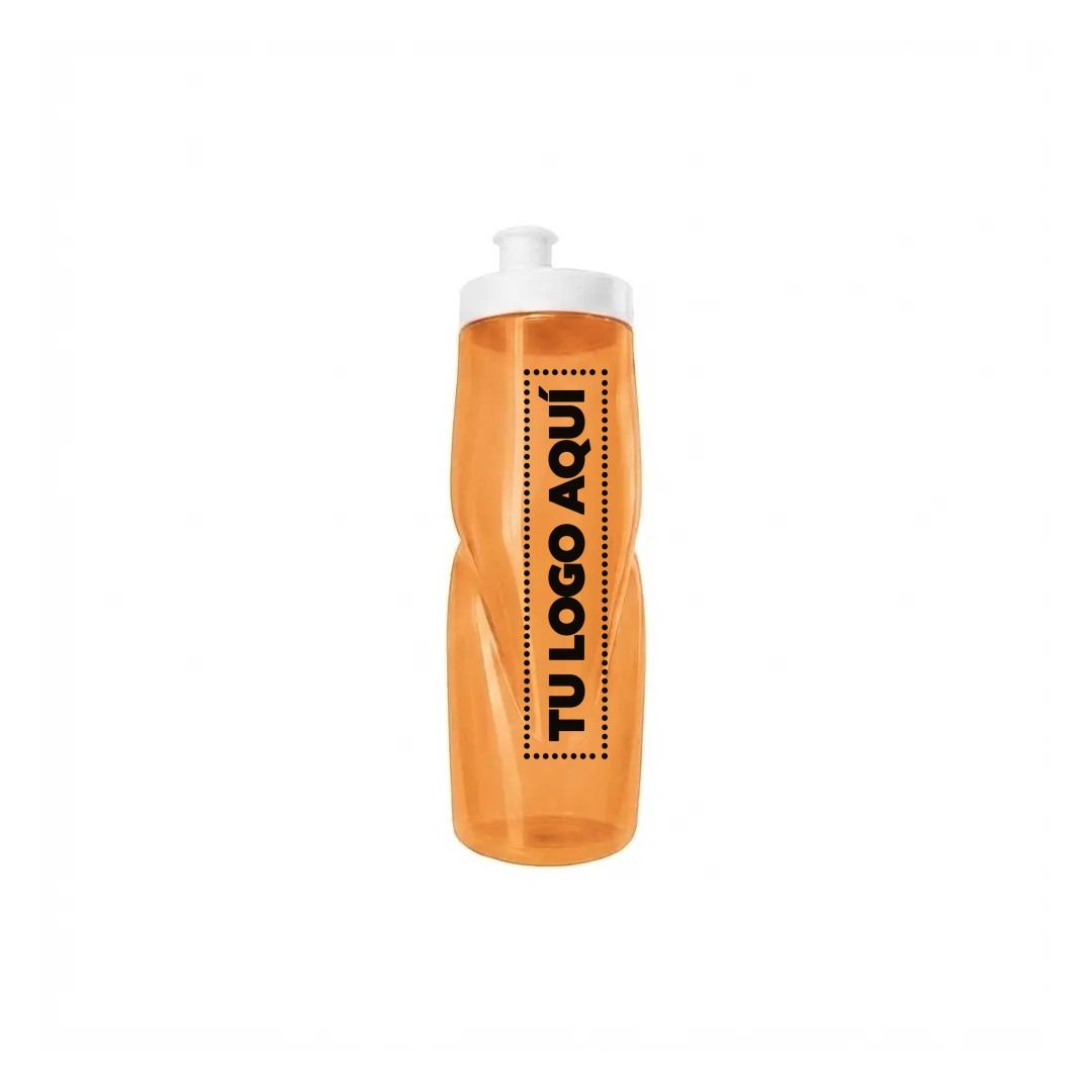 Tomatodo Naranja Traslúcido Con Tapa Estándar 650 ml - personalizable con tu logo