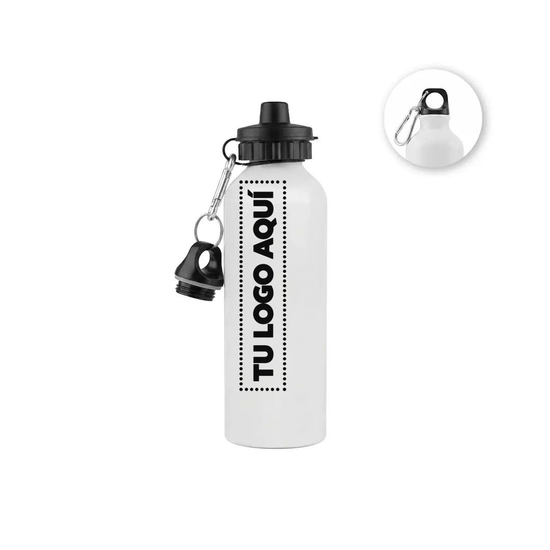 Tomatodo Tinman Blanco Con Doble Tapa 750Ml - personalizable con tu logo