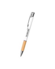 Bolígrafo Metálica Bamboo Alfa Blanco con Logo | Guayaquil