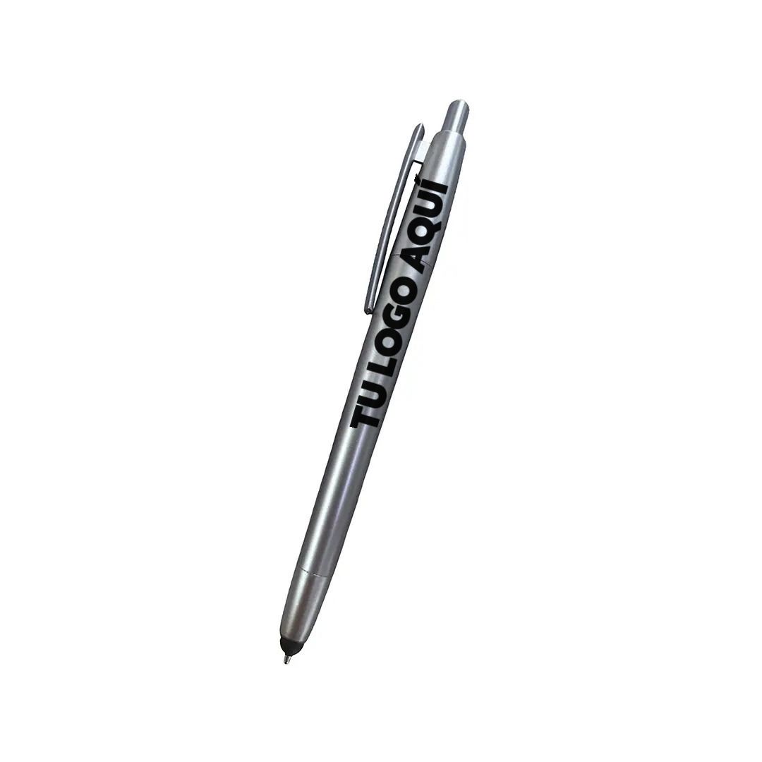 Boligrafo Atenas Plateado Con Touch - personalizable con tu logo