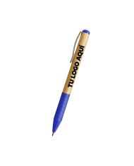 Boligrafo Bamboo Grip Azul - personalizable con tu logo
