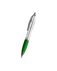 Boligrafo Suprema Plateado Con Verde - personalizable con tu logo