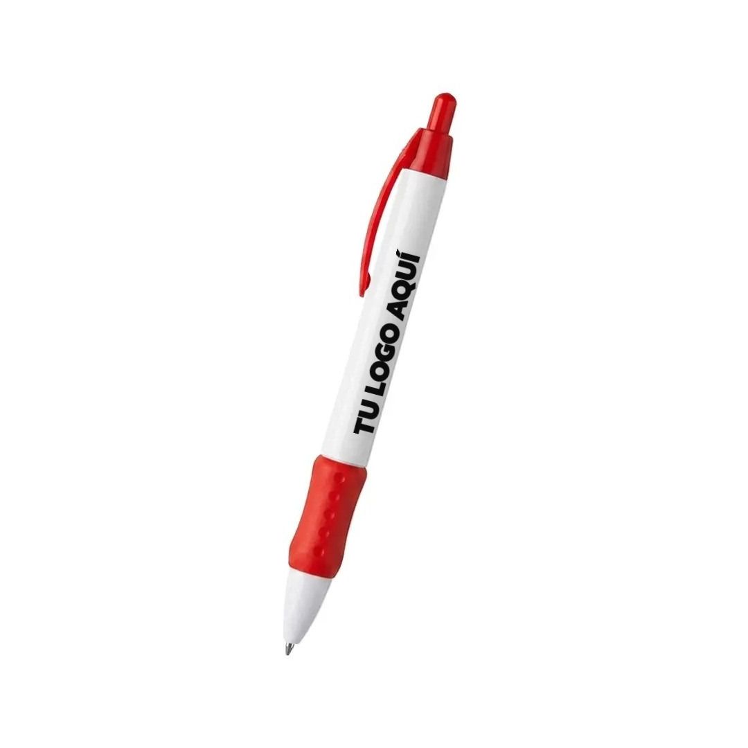 Boligrafo Thicker Blanco Con Rojo - personalizable con tu logo