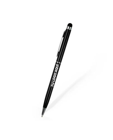 Boligrafo Metalica Touch Negro Con Touch Negro - personalizable con tu logo